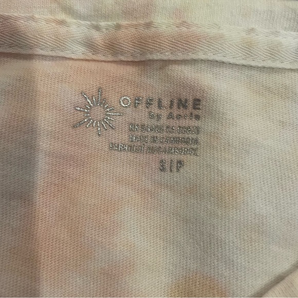 OFFLINE AERIE Tie Dye Paradise Graphic Slub Tee Small - Picture 4 of 4